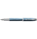 Parker Parker IM Premium vulpen, fijn, in giftbox, blue (blauw/zilver)