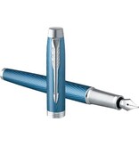 Parker Parker IM Premium vulpen, fijn, in giftbox, blue (blauw/zilver)