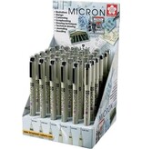 Sakura Sakura fineliner Pigma Micron zwart, display met 36 stuks met geassorteerde schrijfbreedtes