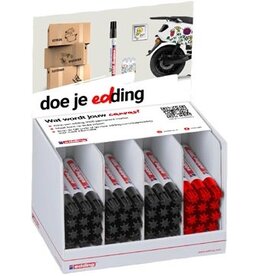 Edding Edding permanent marker 3000, zwart en rood, display van 48 stuks