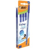 Bic Bic balpen Cristal Soft, medium punt, blauw, blister van 4 stuks