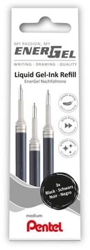Pentel Pentel vulling Energel, 0,7 mm, zwart, set van 3 stuks