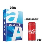 Double A ACTIE DOUBLE A: 1 x pallet Premium printpapier A4, 80 g + GRATIS 1 x Coca-Cola frisdrank, 33cl, 24 stuks