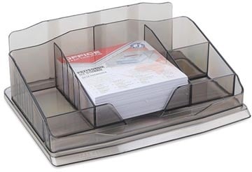 Office Products OFFICE products bureau organizer, inclusief notes, 6 vakken, transparant zwart — levering per 24