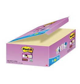 Post-It Super Sticky Post-it Super Sticky notes, 90 vel, ft 47,6 x 47,6 mm, geel, pak van 21 + 3 GRATIS