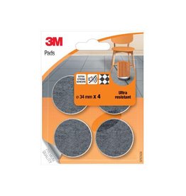 3M 3M beschermende vloerpads, uit vilt, diameter 34 mm, blister van 4 stuks