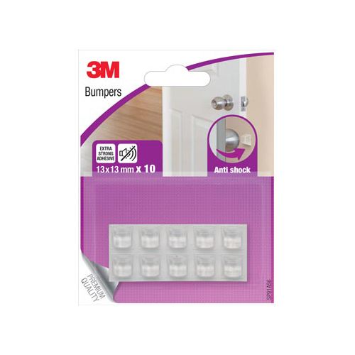 3M 3M zelfklevende stootdoppen, ft 13 x 13 mm, transparant, blister van 10 stuks