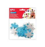 Apli Kids Apli Kids zelfklevende glitter sneeuwvlokken, blister met 22 stuks