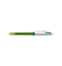 Bic Bic Colours Fluo 4-kleurenbalpen, medium, 3 klassieke inktkleuren en een markeerstift fluo geel