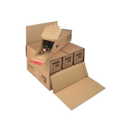 Colompac verzenddoos voor flessen CP181, ft 37,5 x 36,5 x 25 cm, bruin