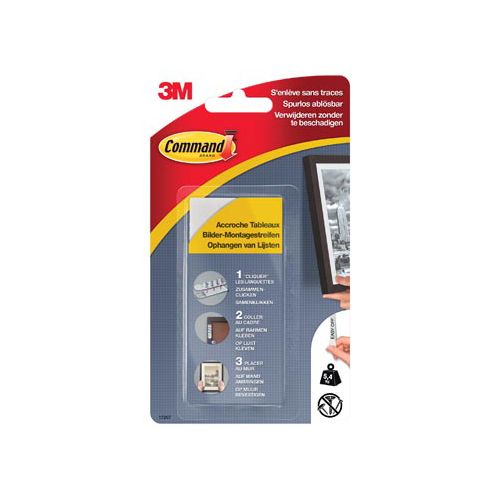 Command Command fotolijststrip, small, draagvermogen 5,4 kg, wit, blister van 4 stuks