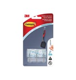 Command Command decohaak, small, draagvermogen 225 gram, transparant met metalen draadeinde, blister van 3 stuks