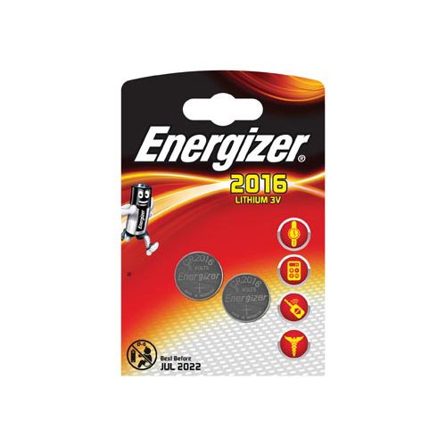 Energizer Energizer knoopcel CR2016, blister van 2 stuks