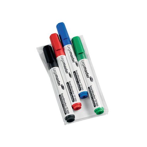 Legamaster Legamaster whiteboardmarker TZ 100, etui met 4 stuks in geassorteerde kleuren