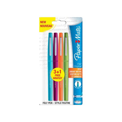 Paper Mate Paper Mate fineliner Flair Original fun, blister 3+1 gratis