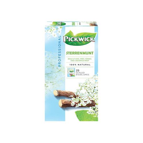 Pickwick Pickwick thee, sterrenmunt, pak van 25 zakjes