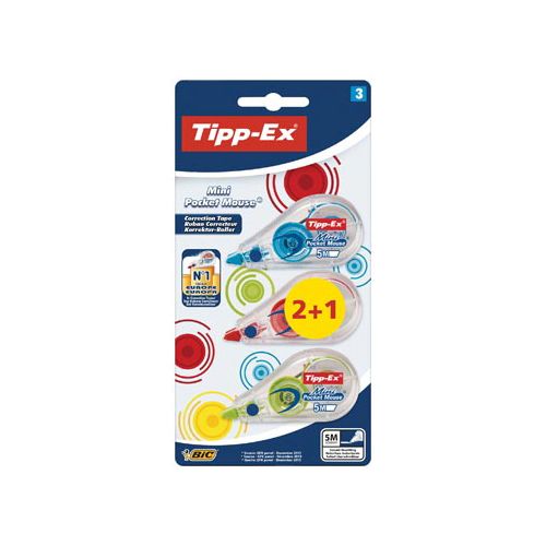 Tipp-ex Tipp-Ex correctieroller Mini Pocket Mouse Fashion 2+1 gratis