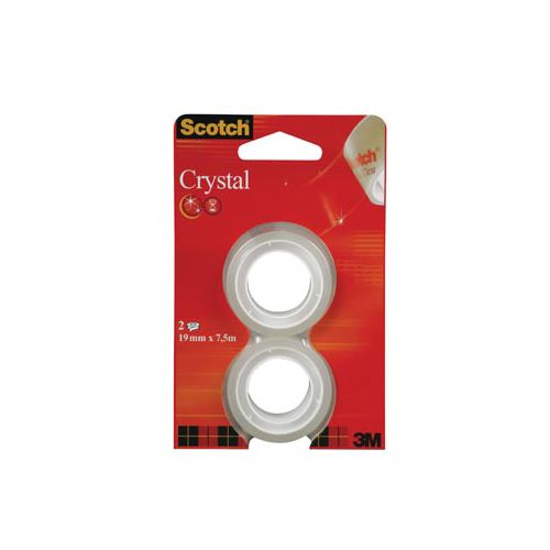 Scotch Scotch Plakband Crystal ft 19 mm x 7,5 m, blister met 2 rolletjes