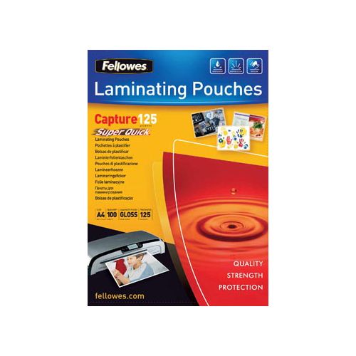 Fellowes lamineerhoes Capture125 Super Quick ft A4, 250 micron (2 x 125 micron), pak van 100 stuks