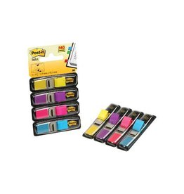 Post-It Index Post-it Index Smal, 4 x 35 tabs, geel, paars, roze en helderblauw