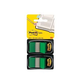 Post-It Index Post-it index standaard, ft 24,4 x 43,2 mm, houder met 2 x 50 tabs, groen