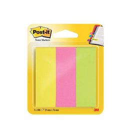 Post-It Notes Markers Post-it notes markers, ft 25 x 76 mm, blister met 3 x 100 vel, geassorteerde kleuren