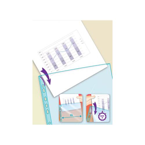 Oxford OXFORD Quick'in showtas, A4, uit glasheldere PP, 11-gaatsperforatie, 70 micron, doos van 100 stuks