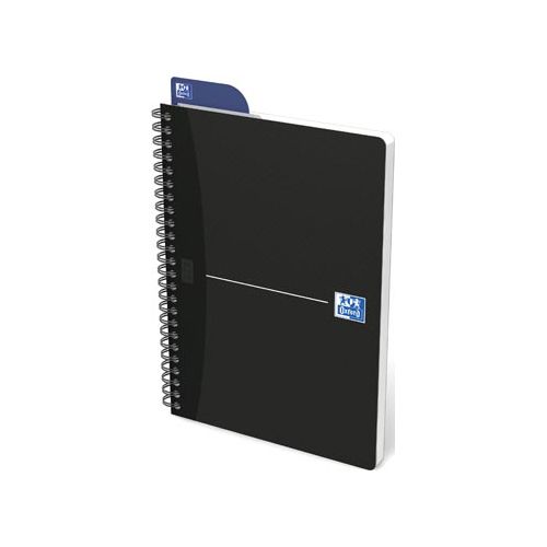 Oxford Oxford Office Essentials spiraalschrift, 180 bladzijden, ft A5, gelijnd, zwart