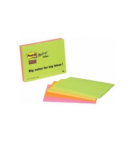 Post-It Super Sticky Post-it Super Sticky Meeting notes, 45 vel, ft 152 x 203 mm, geassorteerde kleuren, pak van 4 blokken
