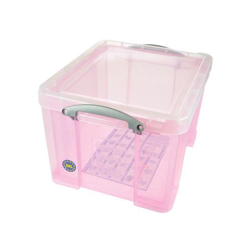 Really Useful Box Really Useful Box opbergdoos 35 liter, transparant roze