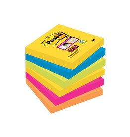 Post-It Super Sticky Post-it Super Sticky notes Carnival, 90 vel, ft 76 x 76 mm, pak van 6 blokken