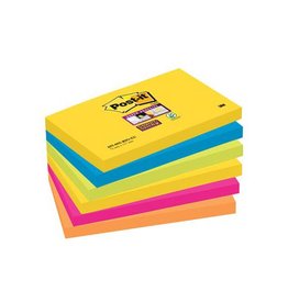 Post-It Super Sticky Post-it Super Sticky notes Carnival, 90 vel, ft 76 x 127 mm, pak van 6 blokken