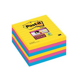 Post-It Super Sticky Post-it Super Sticky notes XL Carnival, 90 vel, ft 101 x 101 mm, gelijnd, assorti pak van 6 blokken