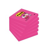 Post-It Super Sticky Post-it Super Sticky notes, 90 vel, ft 76 x 76 mm, pak van 6 blokken, fuchsia (power pink)