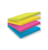 Post-it Post-it Super Sticky notes, 75 vel, ft 76 x 76 mm, blister van 4 blokken, geassorteerde kleuren