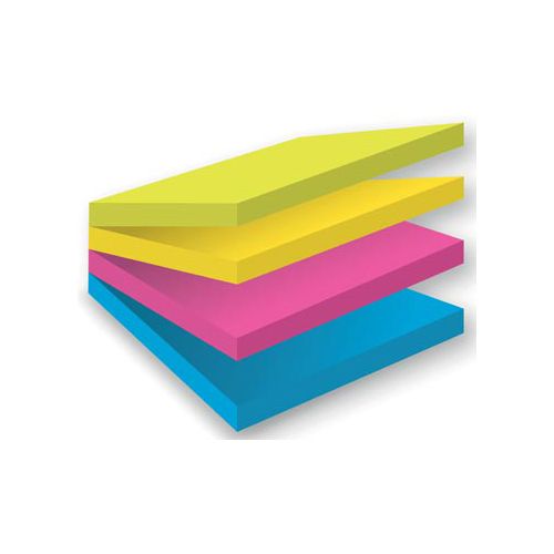 Post-It Super Sticky Post-it Super Sticky notes, 75 vel, ft 76 x 76 mm, blister van 4 blokken, geassorteerde kleuren