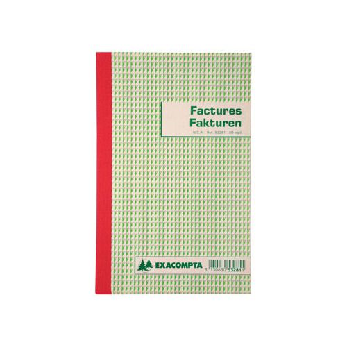 Exacompta Exacompta factuurboek, ft 21x13,5 cm, tweetalig, tripli (50 x 3 vel)