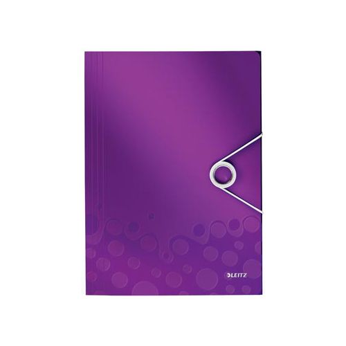 Leitz Leitz WOW elastomap met 3 kleppen, uit PP, ft A4, paars