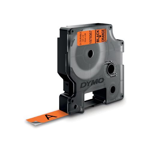 Dymo Dymo duurzame D1 tape 12 mm x 3, zwart op oranje