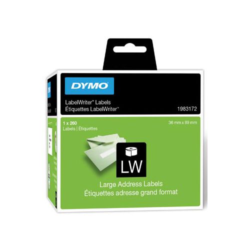 Dymo Dymo duurzame etiketten LabelWriter ft 89 x 36 mm, 260 etiketten