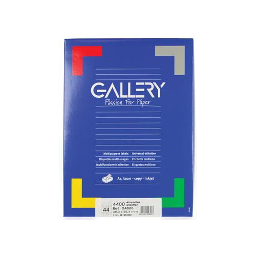 Gallery Gallery witte etik. 48,3x25,4mm ronde hoeken 4.400 etik.