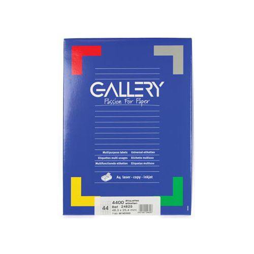Gallery Gallery witte etiketten ft 48,3 x 25,4 mm (b x h), ronde hoeken, doos van 4.400 etiketten