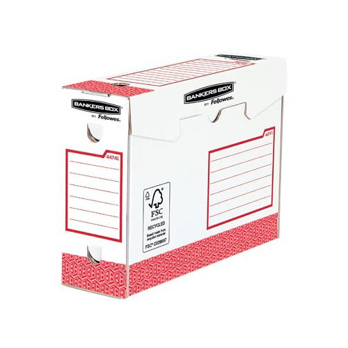 Bankers Box Bankers Box basic archiefdoos heavy duty, ft 9,5 x 24,5 x 33 cm, rood, pak van 20 stuks