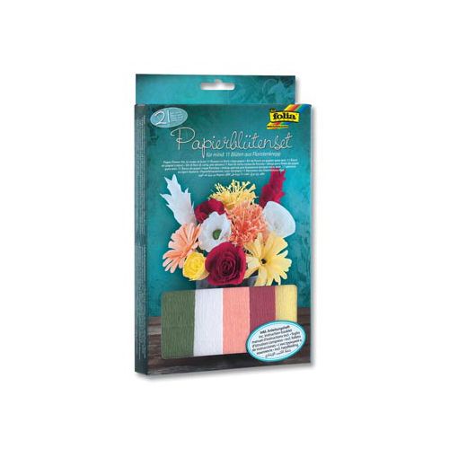 Folia Folia knutselset crêpe papier bloemen, 21-delig