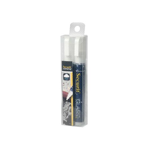 Securit Securit Waterproof krijtmarker medium wit, blister met 2st