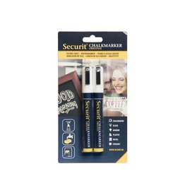 Securit Securit krijtmarker medium, blister met 2 stuks, wit