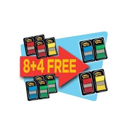 Post-It Index Post-it Index Standaard voordeelpak 8+4 GRATIS, geassorteerde kleuren