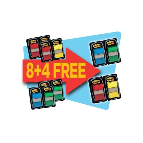 Post-It Index Post-it Index Standaard voordeelpak 8+4 GRATIS, geassorteerde kleuren