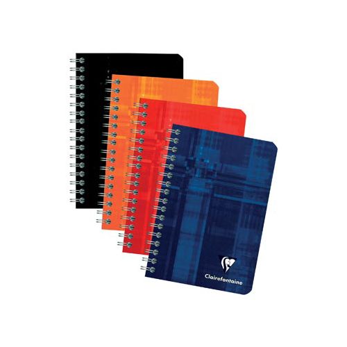 Clairefontaine Clairefontaine schrift ft 9,5 x 14 cm, 180 bladzijden, gelijnd, spiraalbinding, geassorteerde kleuren