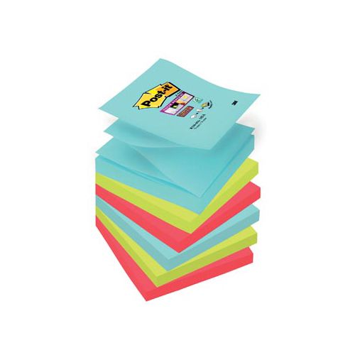 Post-it Post-it Super Sticky Z-notes Cosmic, 90 vel, ft 76 x 76 mm, pak van 6 blokken